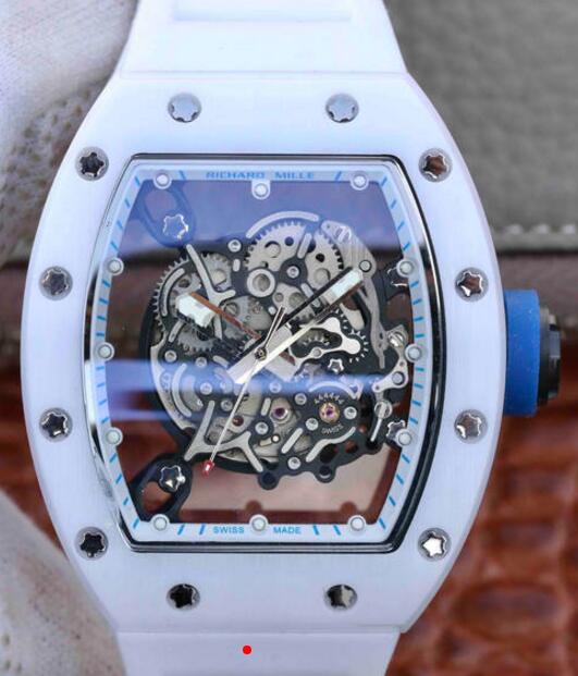 Review Richard Mille RM055 ceramic automatic white rubber copy watches - Click Image to Close